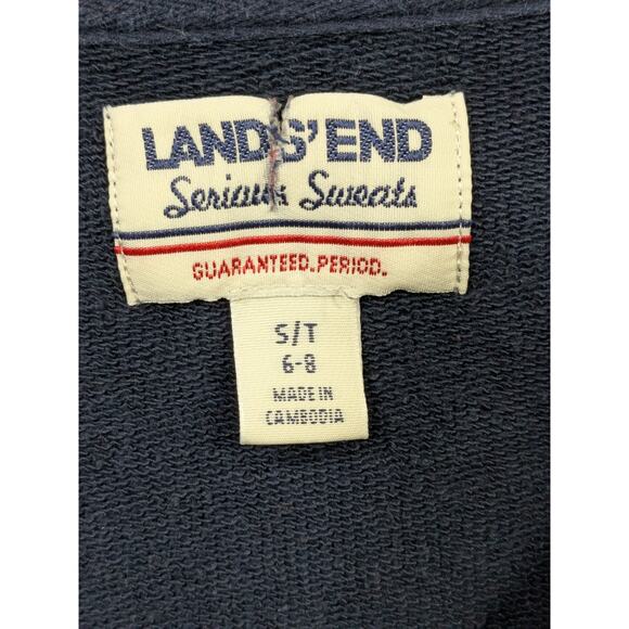 Lands End Womens Serious Sweats Womens Small Tall Quarter Zip Sweatshirt Navy - Picture 3 of 10